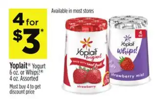 Dollar General Yoplait Yogurt or Whips offer