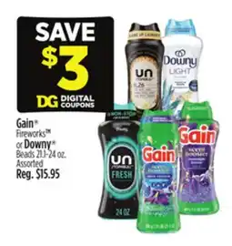Dollar General Gain Fireworks or Downy Beads offer