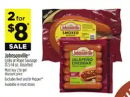 Dollar General Johnsonville Links or Rope Sausage offer