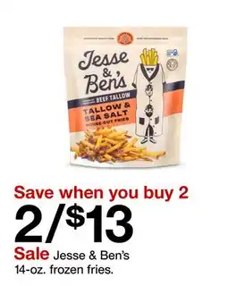 Target Jesse & Ben's 14-oz. frozen fries offer