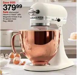 Target KitchenAid Heart & Hand with Magnolia Artisan 5-qt. 10-speed mixer offer