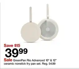 Target GreenPan Rio Advanced 10 & 12 ceramic nonstick fry pan set offer
