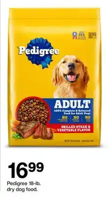 Target Pedigree 18-lb. dry dog food offer