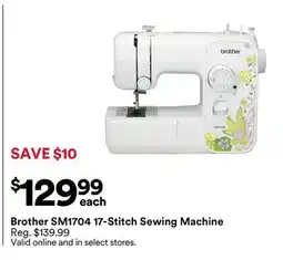 Michaels Brother SM1704 17-Stitch Sewing Machine offer
