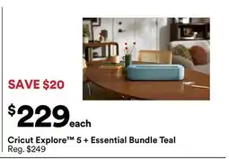 Michaels Cricut Explore 5 + Essential Bundle Teal offer