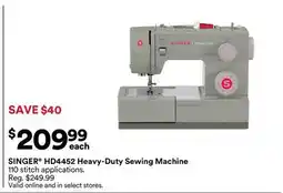 Michaels SINGER HD4452 Heavy-Duty Sewing Machine offer