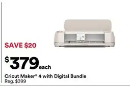Michaels Cricut Maker 4 with Digital Bundle offer