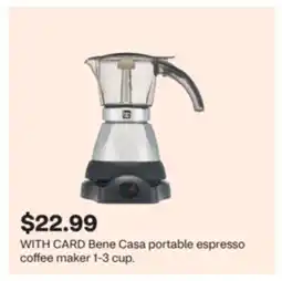 CVS Bene Casa portable espresso coffee maker 1-3 cup offer