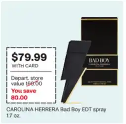 CVS CAROLINA HERRERA Bad Boy EDT spray offer