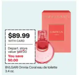 CVS BVLGARI Omnia Coral eau de toilette, 3.4 oz offer