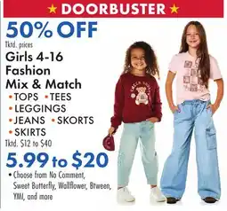 Boscov's Girls 4-16 Fashion Mix & Match DOORBUSTER offer