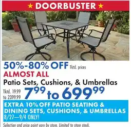 Boscov's ALMOST ALL Patio Sets, Cushions, & Umbrellas DOORBUSTER offer