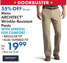 Boscov's Mens ARCHITECT Wrinkle-Resistant Pants WITH STRETCH FOR COMFORT offer