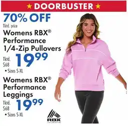 Boscov's Womens RBX Performance 1/4-Zip Pullovers, Leggings offer