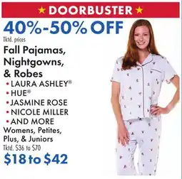 Boscov's Fall Pajamas, Nightgowns, & Robes offer