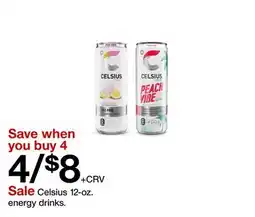 Target Sale Celsius 12-oz. energy drinks offer