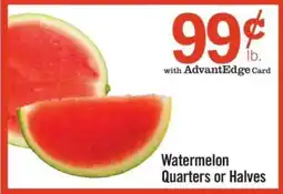 Price Chopper Watermelon Quarters Or Halves offer