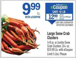 Price Chopper Large Snow Crab Clusters offer