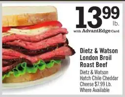 Price Chopper Dietz & Watson London Broil Roast Beef offer