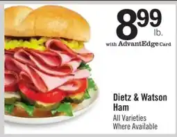 Price Chopper Dietz & Watson Ham offer