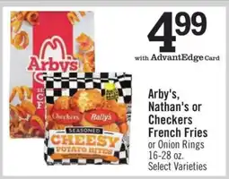 Price Chopper Arby's, Nathan's or Checkers French Fries offer