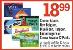 Price Chopper Samuel Adams, New Belgium, Blue Moon, Harpoon, Leinenkugel’s or Sierra Nevada 12 Packs offer