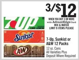 Price Chopper 7-Up, Sunkist or A&W 12 Packs offer