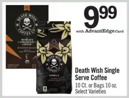 Price Chopper Death Wish Single Serve Coffee offer