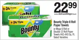 Price Chopper Bounty Triple 8 Roll Paper Towels offer