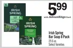 Price Chopper Irish Spring Bar Soap 8 Pack offer