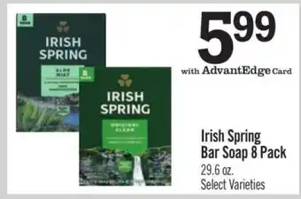 Price Chopper Irish Spring Bar Soap 8 Pack offer