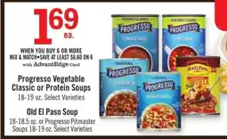Price Chopper Progresso Vegetable Classic or Protein Soups offer