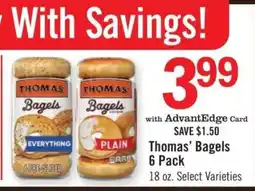 Price Chopper Thomas' Bagels 6-Pack offer