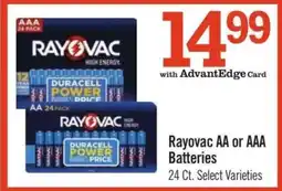 Price Chopper Rayovac AA or AAA Batteries offer