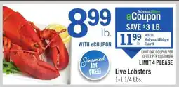 Price Chopper Live Lobsters offer
