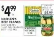 Pioneer Supermarkets Nathan's beef franks offer