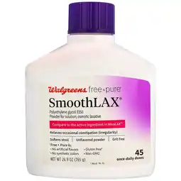 Walgreens SmoothLax Polyethylene Glycol 3350 Powder For Solution Unflavored offer