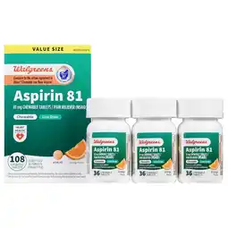 Walgreens Aspirin 81 Chewable Tablets Orange offer