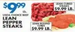 Associated Lean Pepper Steaks offer