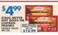 Associated Sta-Meyer hot dogs or chicken franks offer
