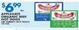 Associated Applegate organic beef hot dogs offer