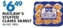 Met Foodmarkets Matlaw's Stuffed Clams Family offer