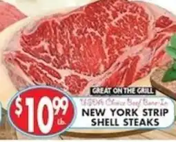 Associated New York Strip Shell Steaks offer