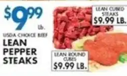 Associated Lean Pepper Steaks offer