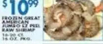 Associated Frozen great american jumbo sz peel raw shrimp offer