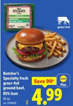 Lidl Butcher's Specialty fresh grass-fed ground beef, 85% lean offer
