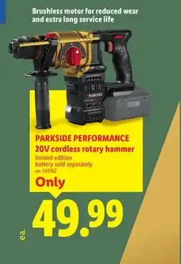 Lidl PARKSIDE PERFORMANCE 20V cordless rotary hammer offer