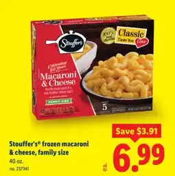 Lidl Stouffer's frozen macaroni & cheese, family size offer