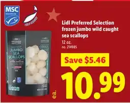 Lidl Lidl Preferred Selection frozen jumbo wild caught sea scallops offer