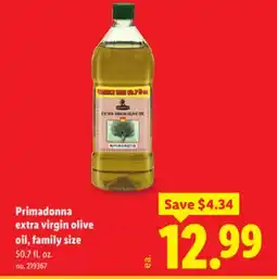 Lidl Primadonna extra virgin olive oil, family size offer